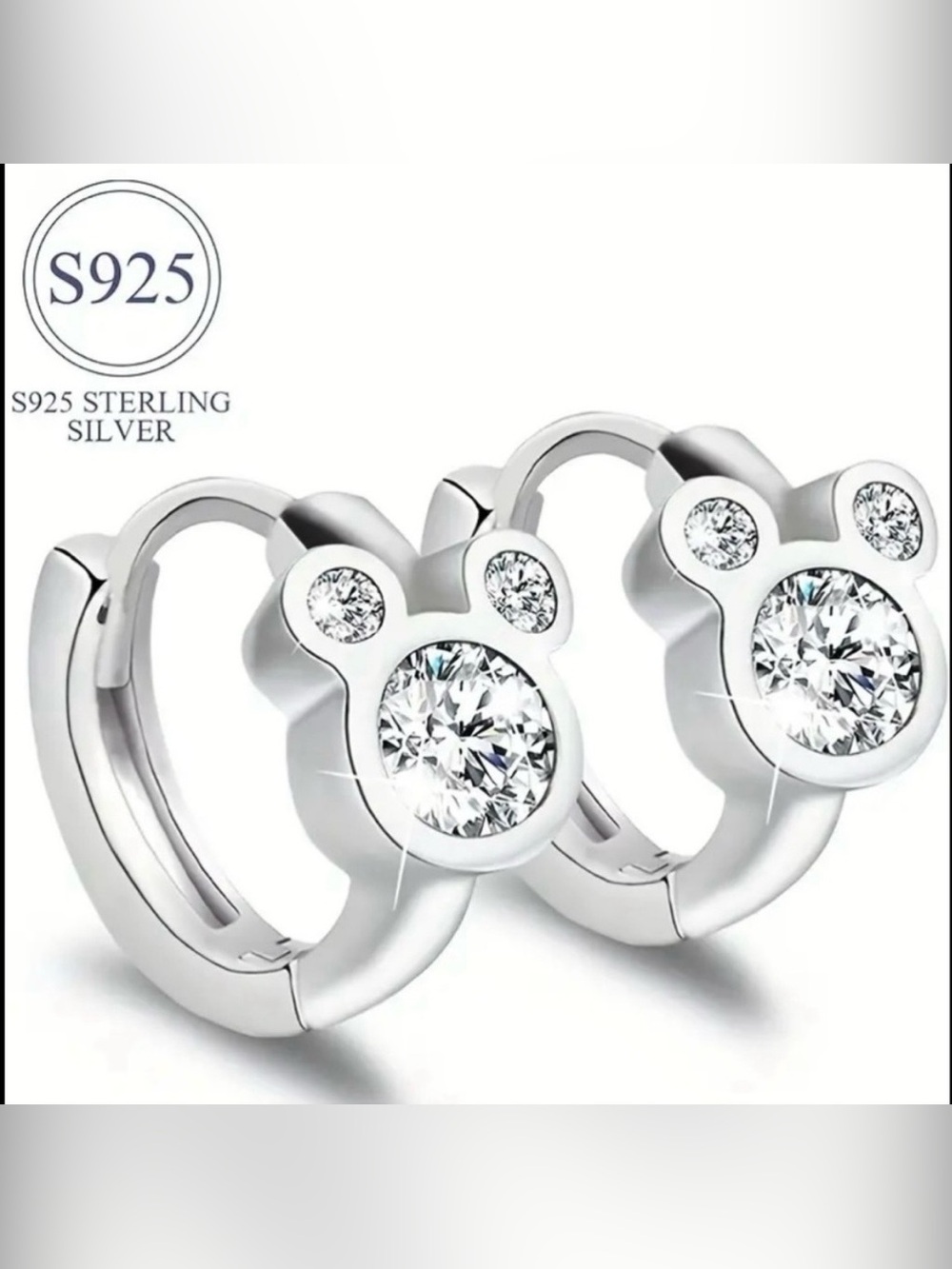 Sterling Silver Mickey Mouse Earrings